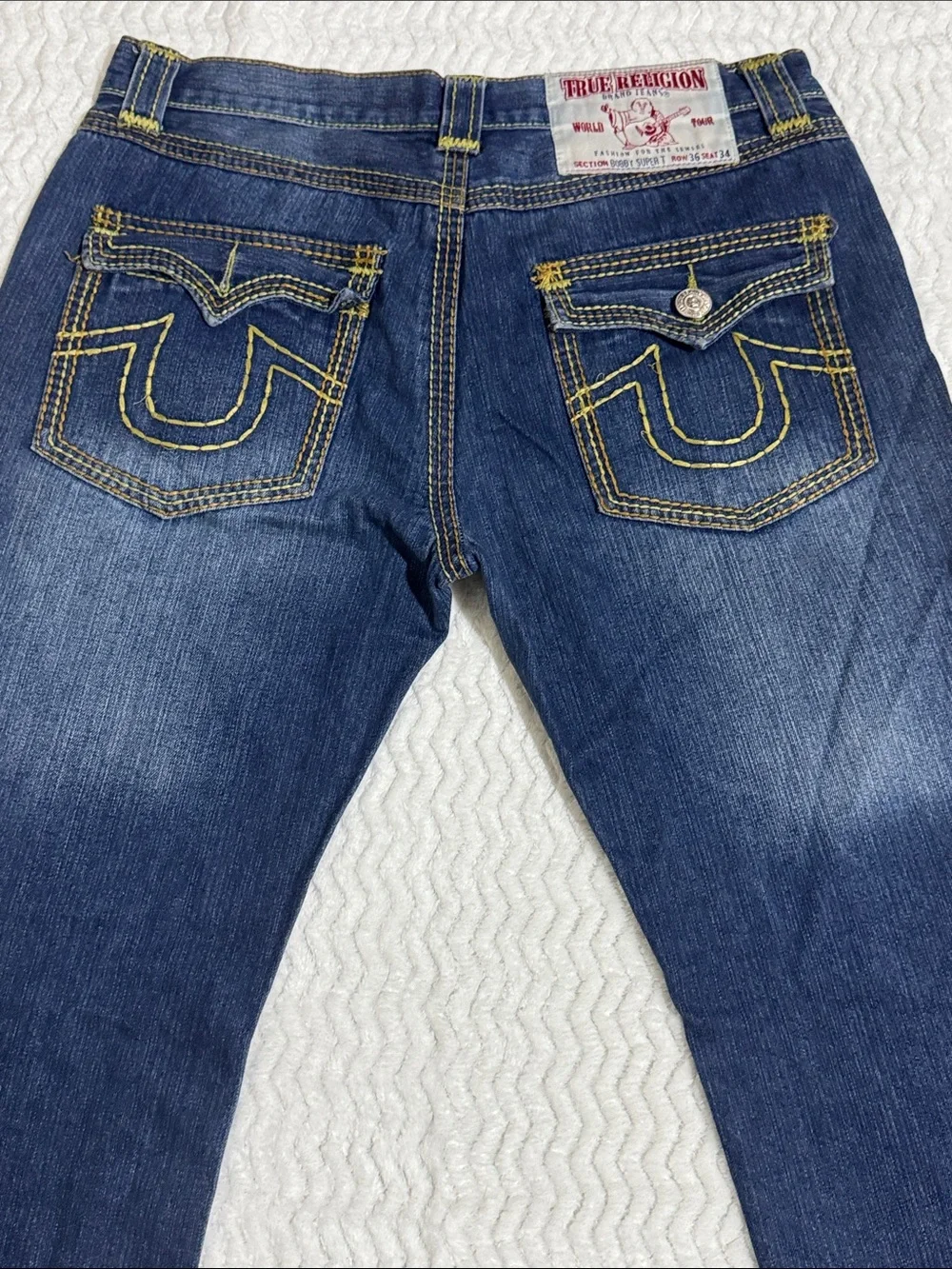 Vintage True Religion Bobby Super T Jeans Mens Size 36 Thick Stitch MADE IN USA